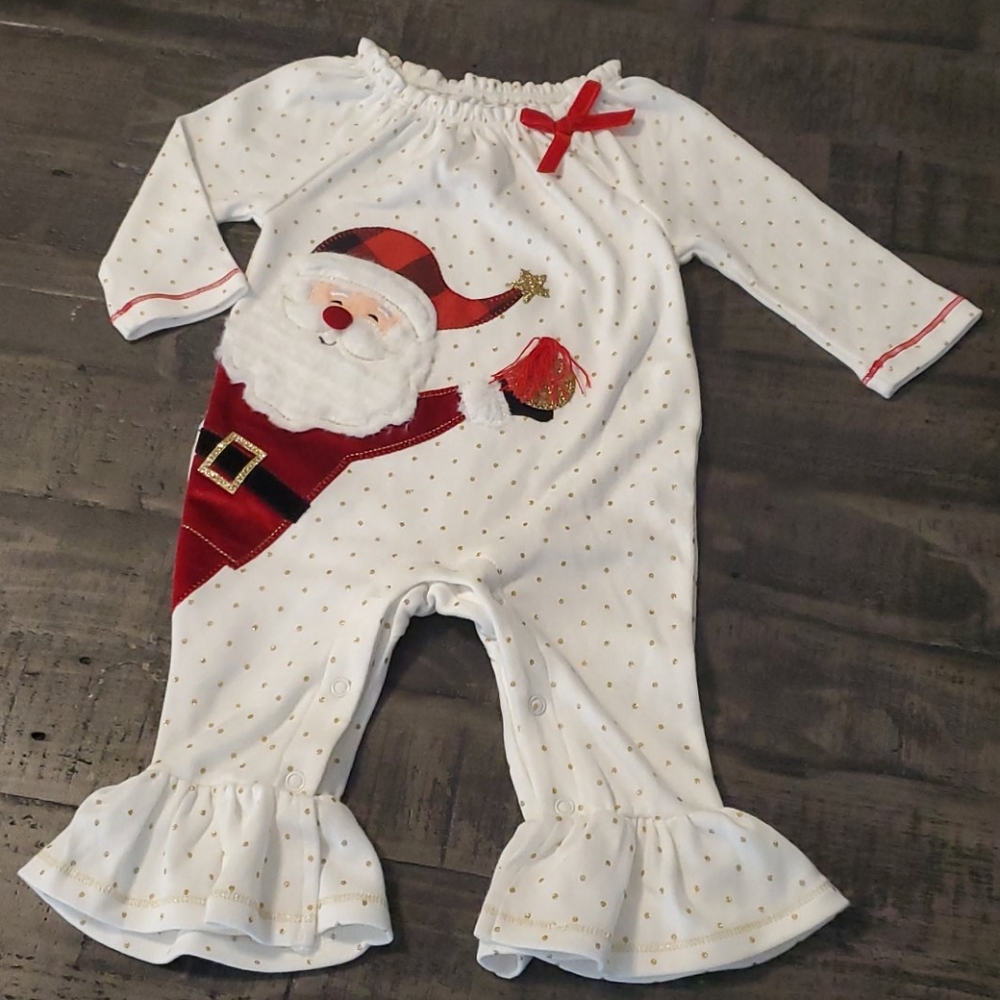 Christmas onesie with super cute details.